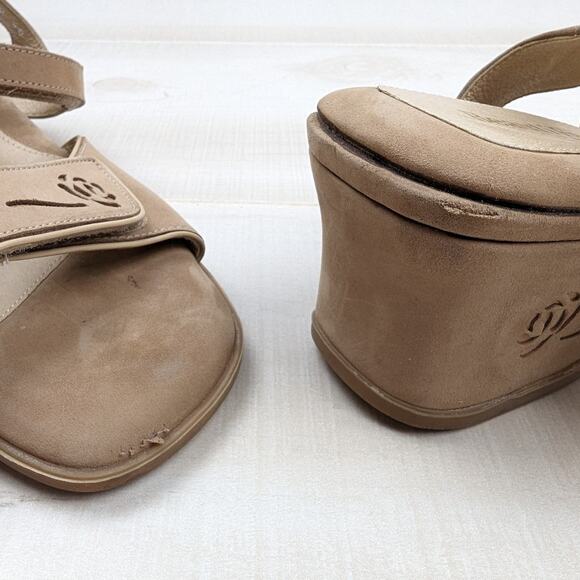 Beautifeel Tan Suede Wedge Slingback Square Toe Comfort Sandals Size 40‎ | 9 - Picture 10 of 10